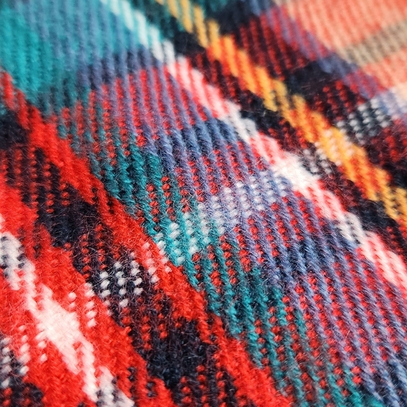 Old Navy plaid snood scarf red tan - Picture 9 of 15